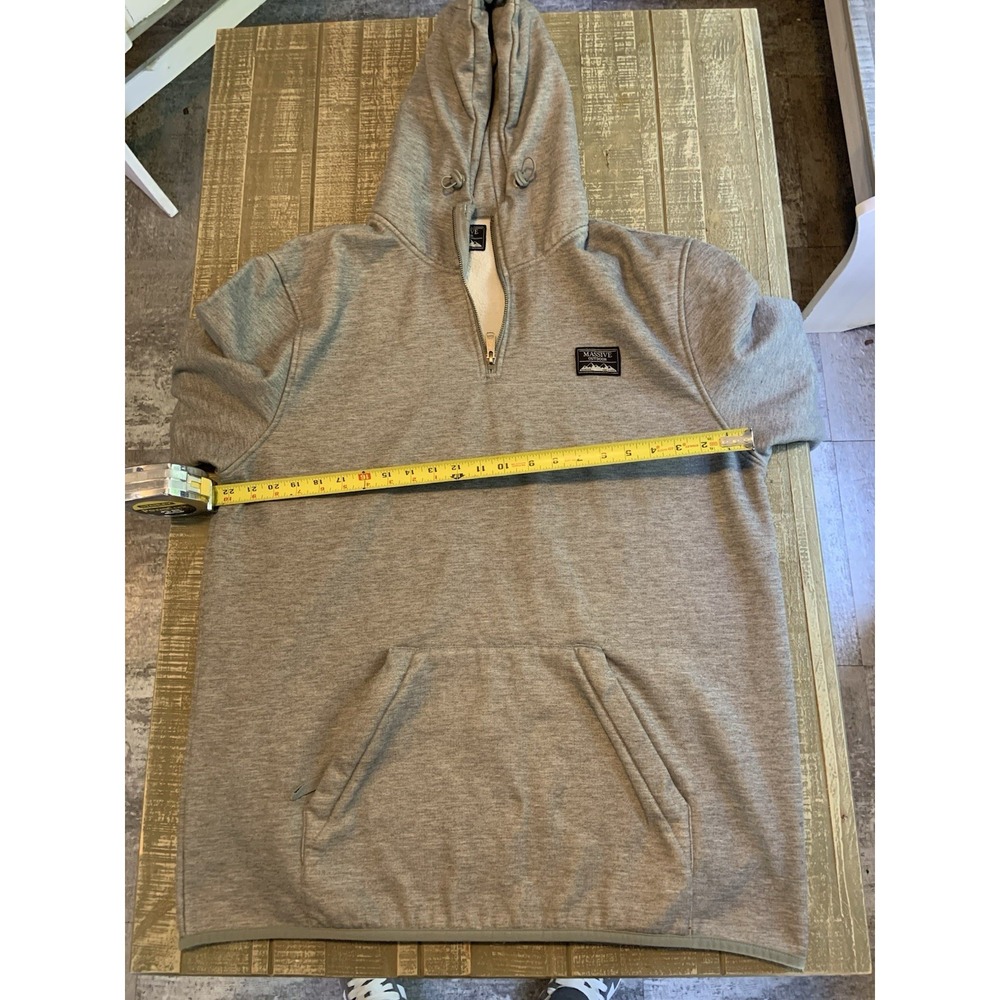 Massive Outdoor Hoodie Hunting Gray Long Sleeve Sweatshirt Zip Men's Size 2XL